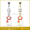 316L Surgical Stainless Steel Christmas Bells Dangle Belly Button Ring